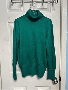 JM Collection Green Turtleneck Sweater